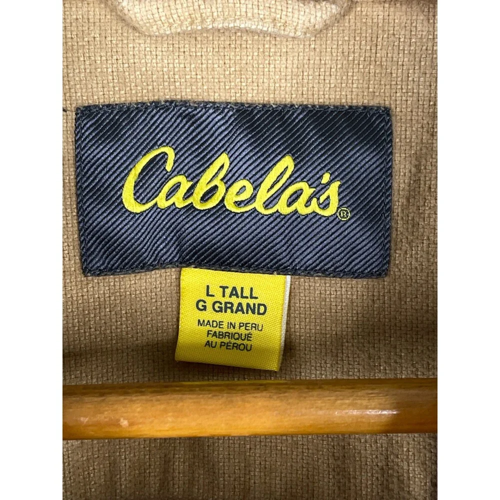 Cabelas Flannel Shirt Mens Large Tall Thick Heavy Cotton